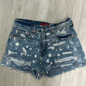 Signature Denim Splatter Paint Shorts